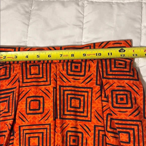 LuLaRoe Madison Orange A-line Pleated Knee-length Skirt size XS - Picture 3 of 8